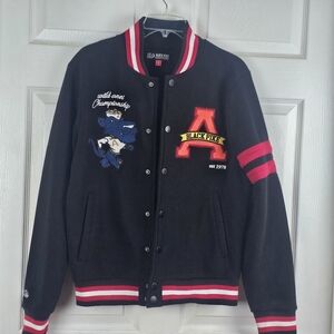 Black Pike Black Varsity Champions Jacket Coat Small Red White School Streetwear
